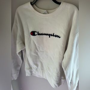 CHAMPION white sweatshirt long sleeve